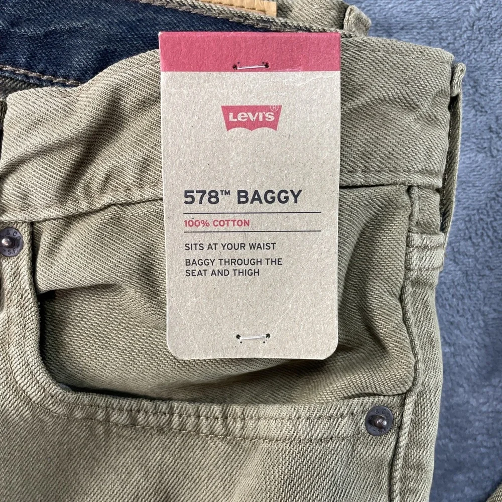 Levi's 578 Baggy Denim Jeans Men's Size 32x32‎ Tan / Brown Cotton NWT